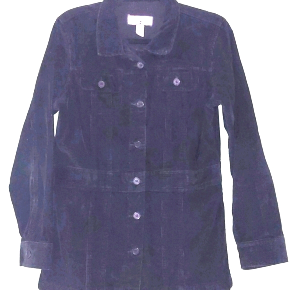 Vintage Caribbean Joe Black women's button-down Mid corduroy Jacket L
